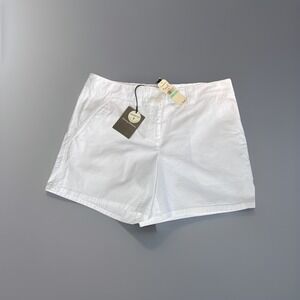 Tommy Bahama Shorts White Women Sz 8 Jet Away Twill Ellery Fit  5" Vacation
